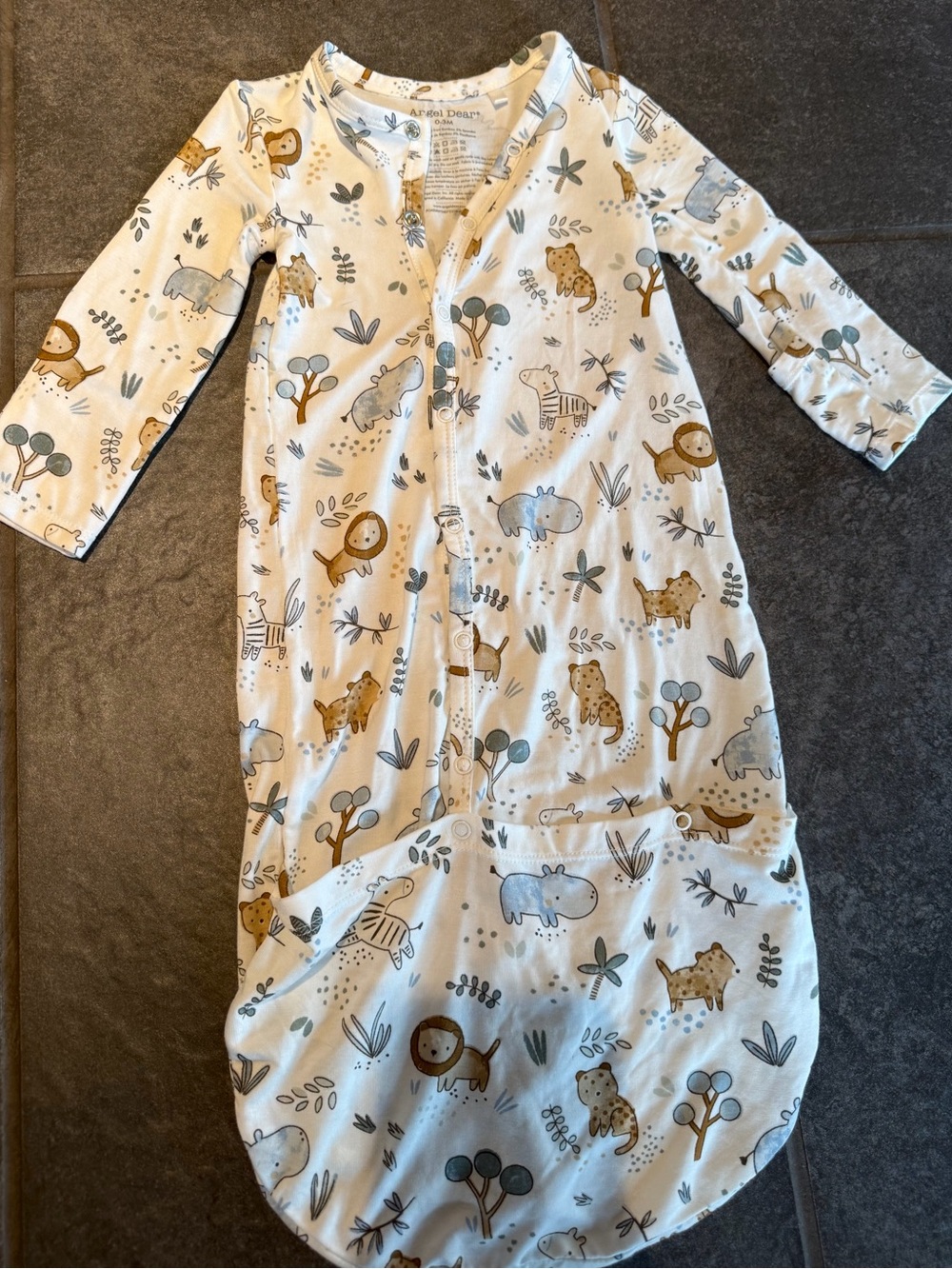 Angel Dear Safari Animal Sleep Sack - Cozy Kids Pajamas Size 0 to 3 Months